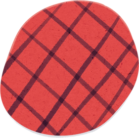 Scribbled Red Grid Round Paper Cut-out