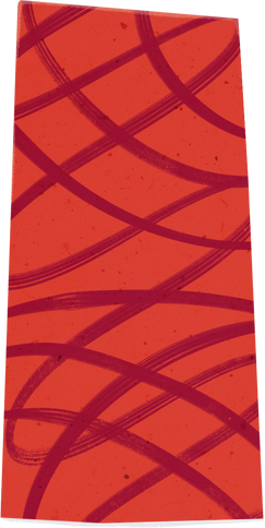 Scribbled Red Rectangular Paper Cut-out