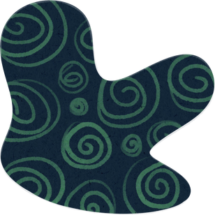 Scribbled Blue and Green Swirl Patterned Paper Cut-out
