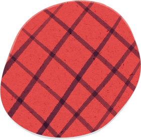 Scribbled Red Grid Round Paper Cut-out